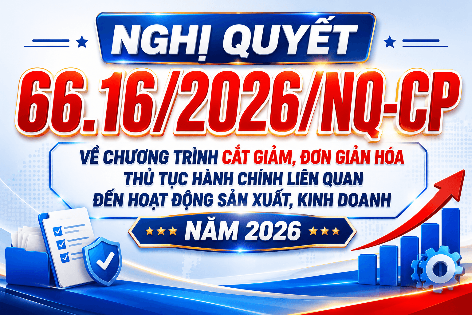 Nghị quyết 66.16/2026/NQ-CP: Cắt giảm, đơn giản hóa thủ tục hành chính trong hoạt động sản xuất, kinh doanh